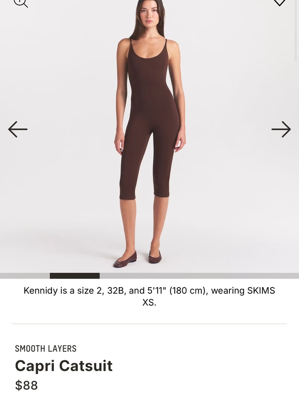 SKIMS Smooth Layers Capri Jumpsuit in Chocolate